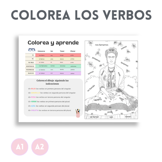 Colorea los verbos